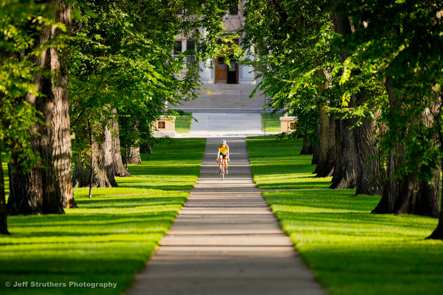 Bike Rider at CSU Oval - Authorized - Fort Collins, CO