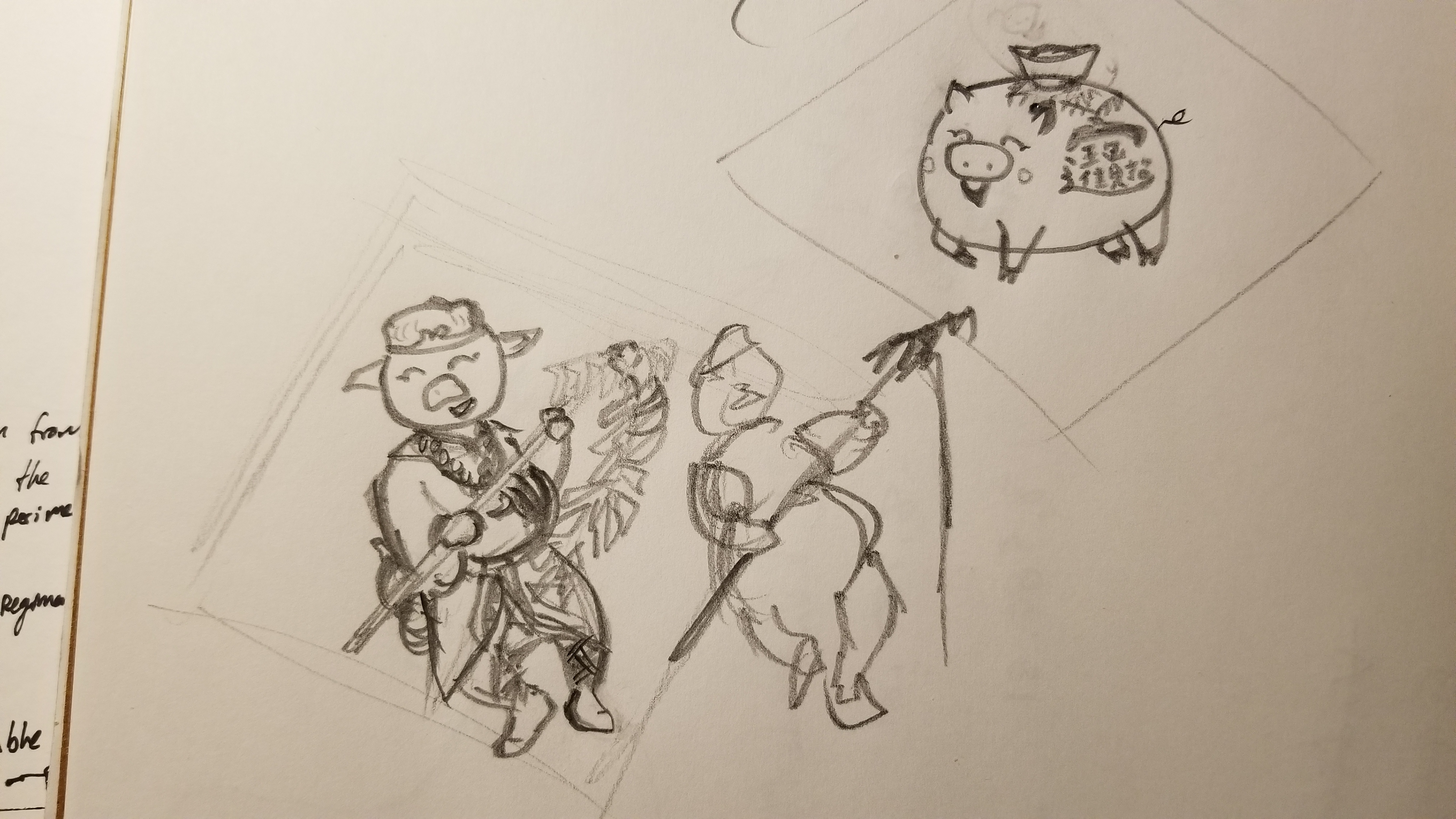 Rough Sketch #1 - Pigsy with Firecrackers