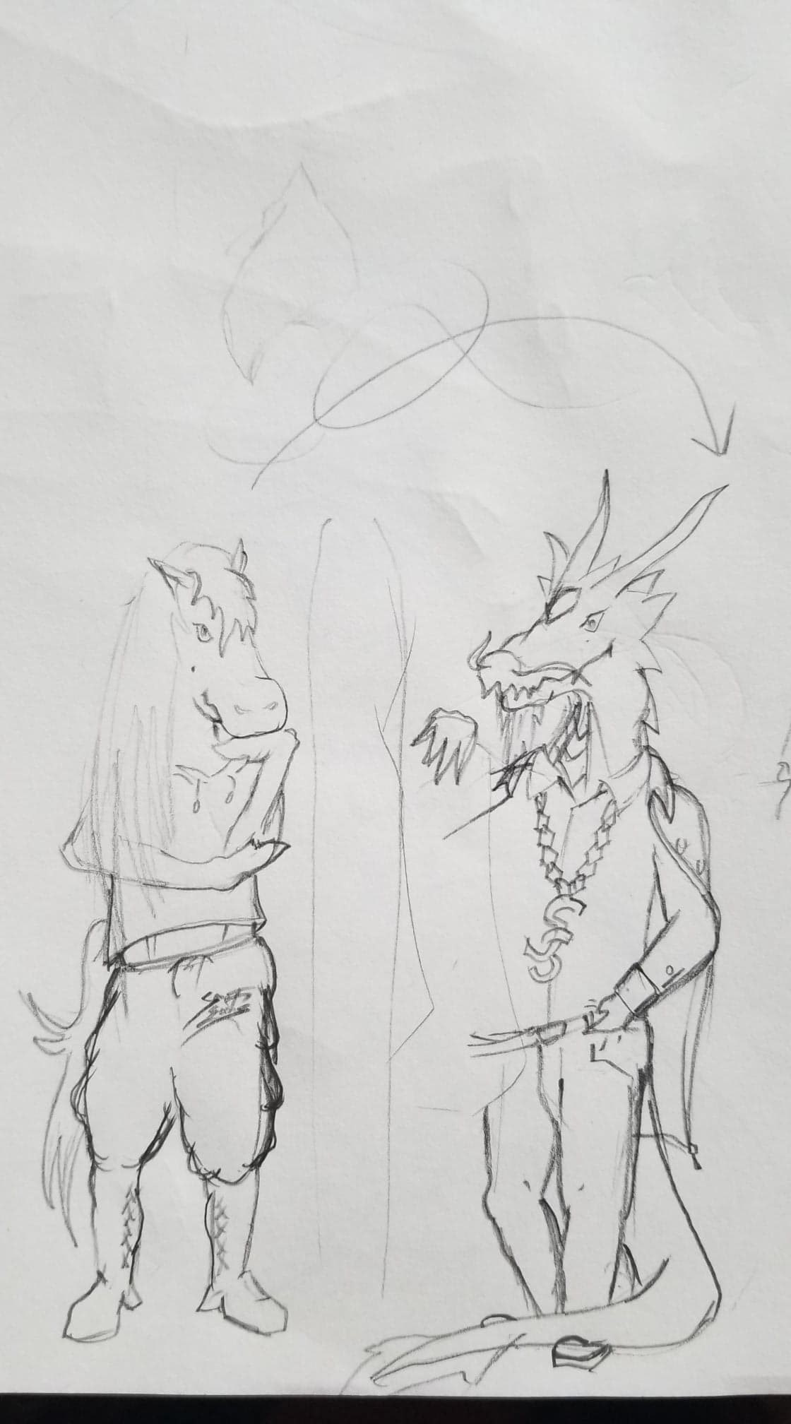 Original Sketch - Mercer Thee Stallion, Lil Flame