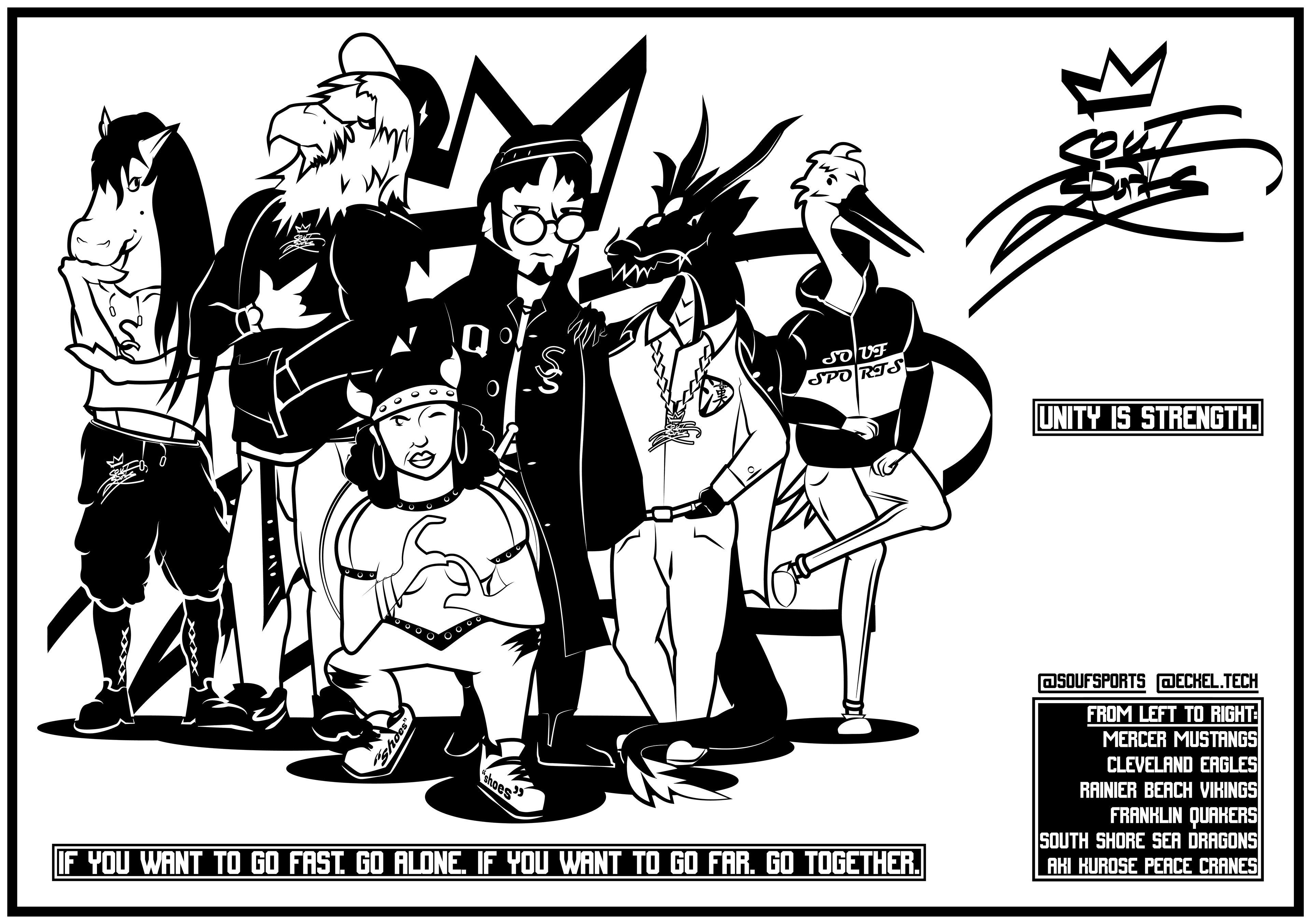 SOUF SPORTS - The Crew w tags - Original B/W