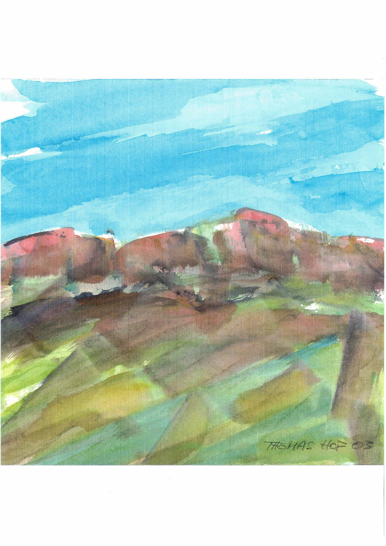Aquarell auf Papier, 30 x 30 cm, 2003