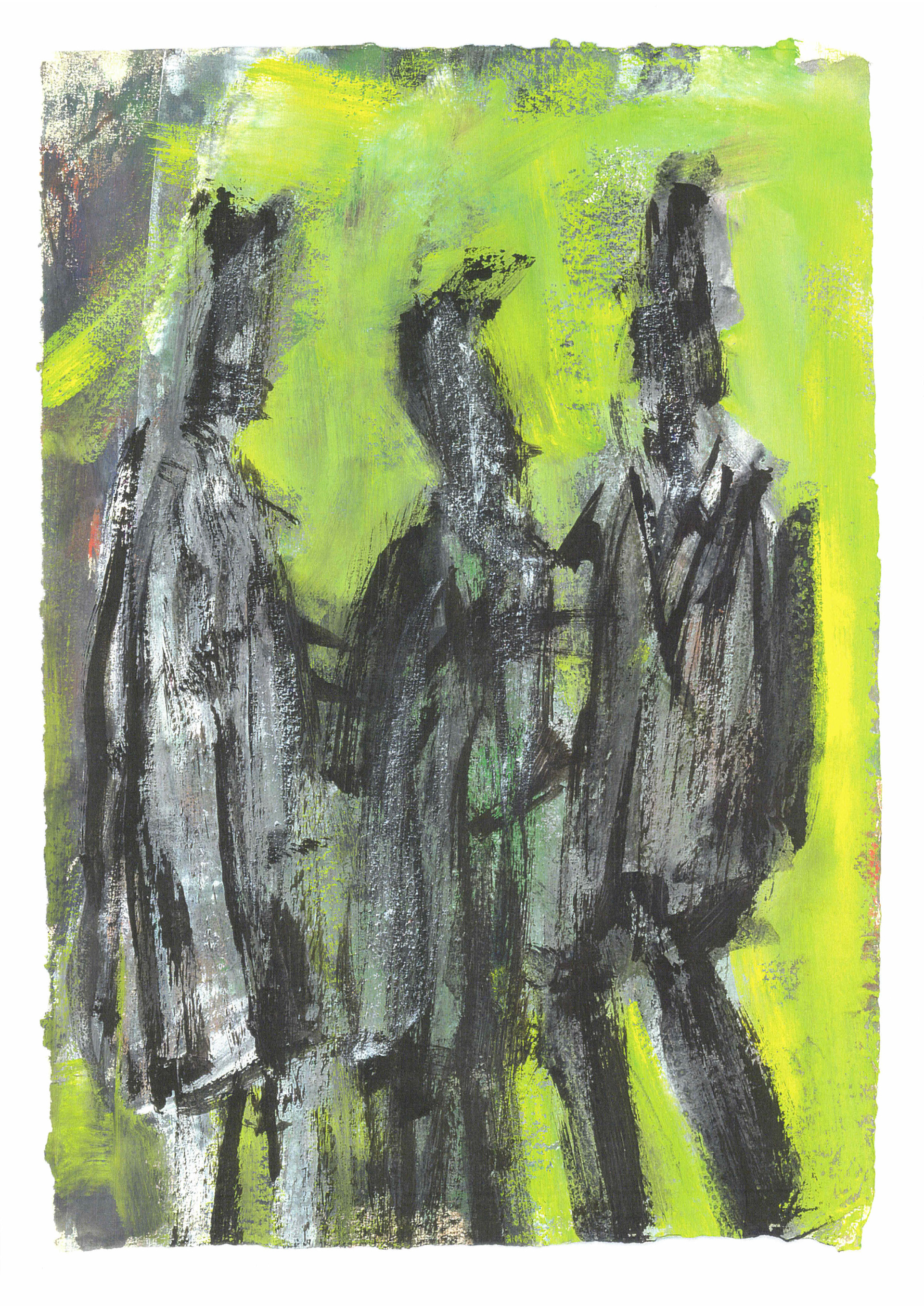 Aquarell auf Papier, Serie vom Tanzen, ca. 26 x 38 cm, 2002-03