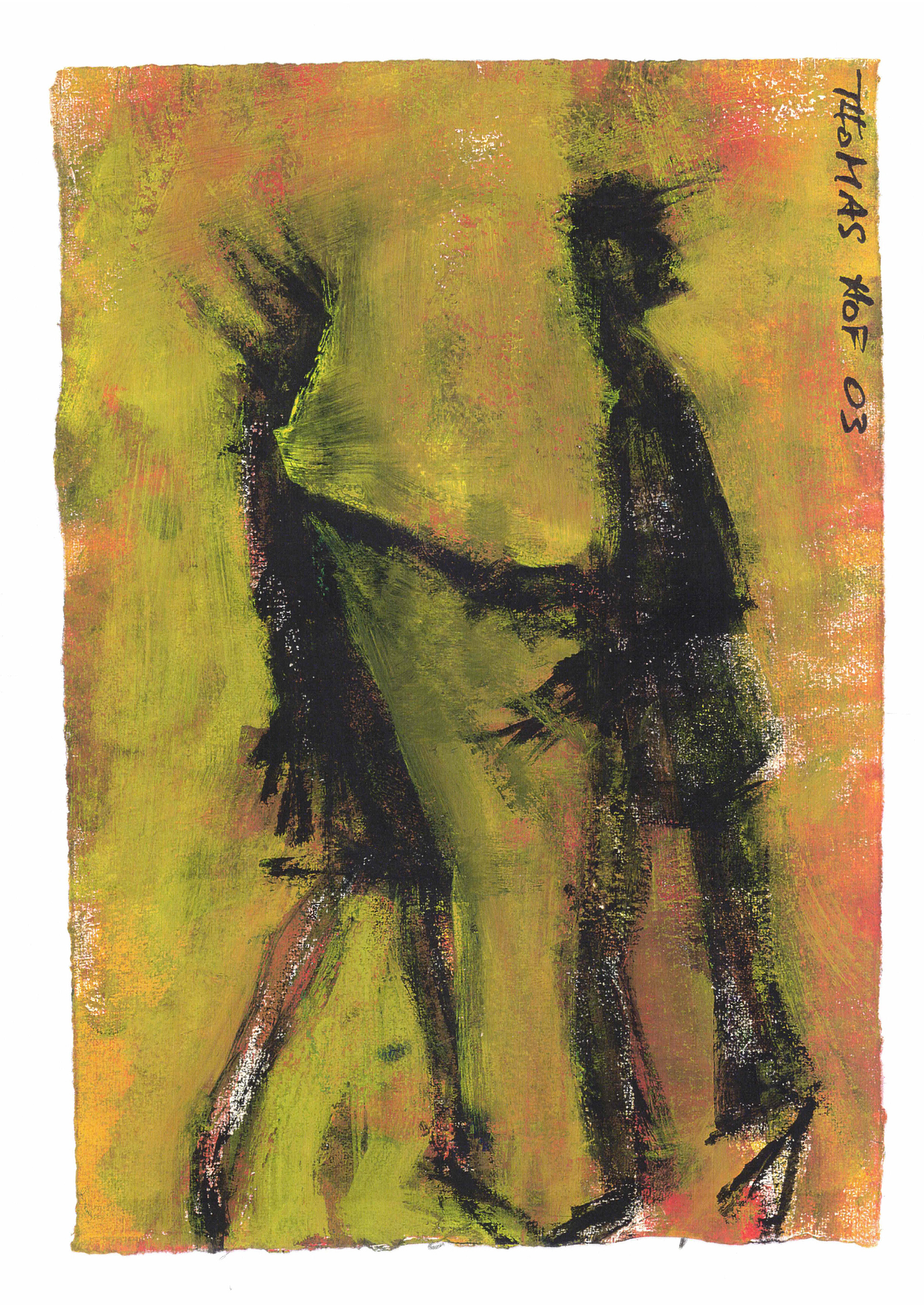 Aquarell auf Papier, Serie vom Tanzen, ca. 26 x 38 cm, 2002-03