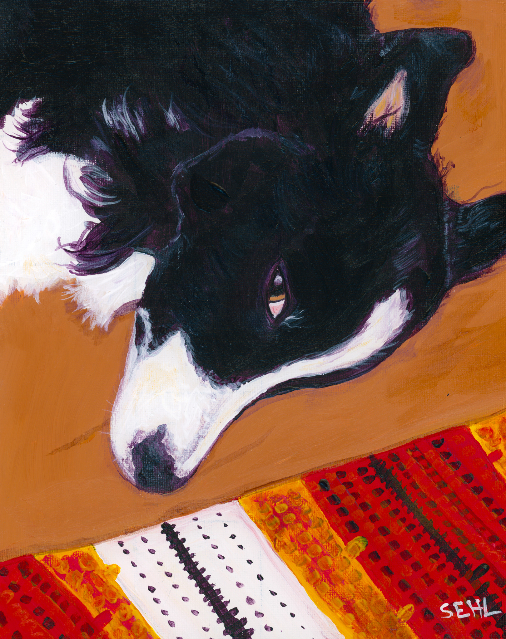 Bones & Blanket - Acrylic on canvas panel 2025