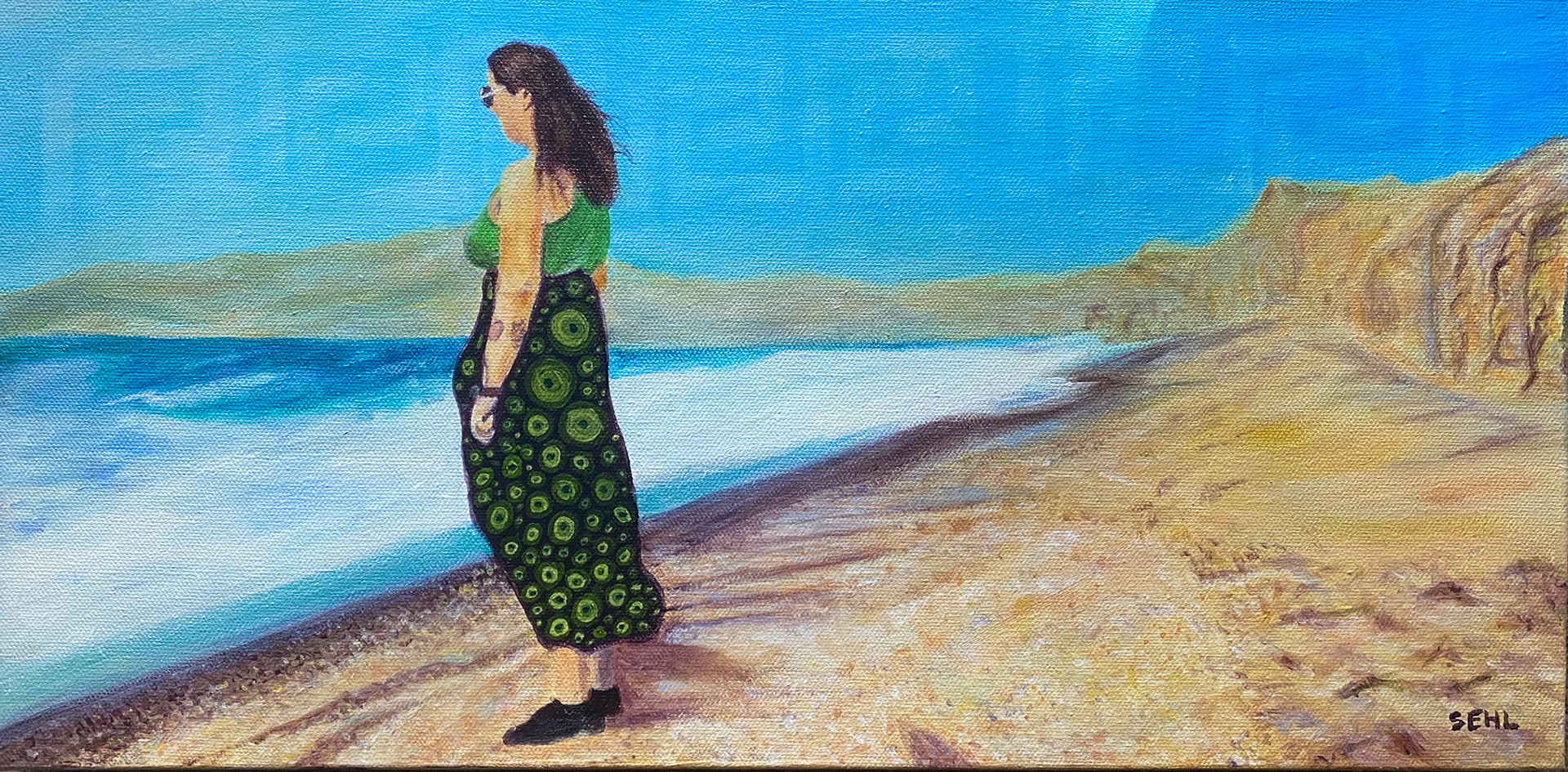 Chelsey - Vlychada Beach, Santorini - Acrylic on canvas 2025