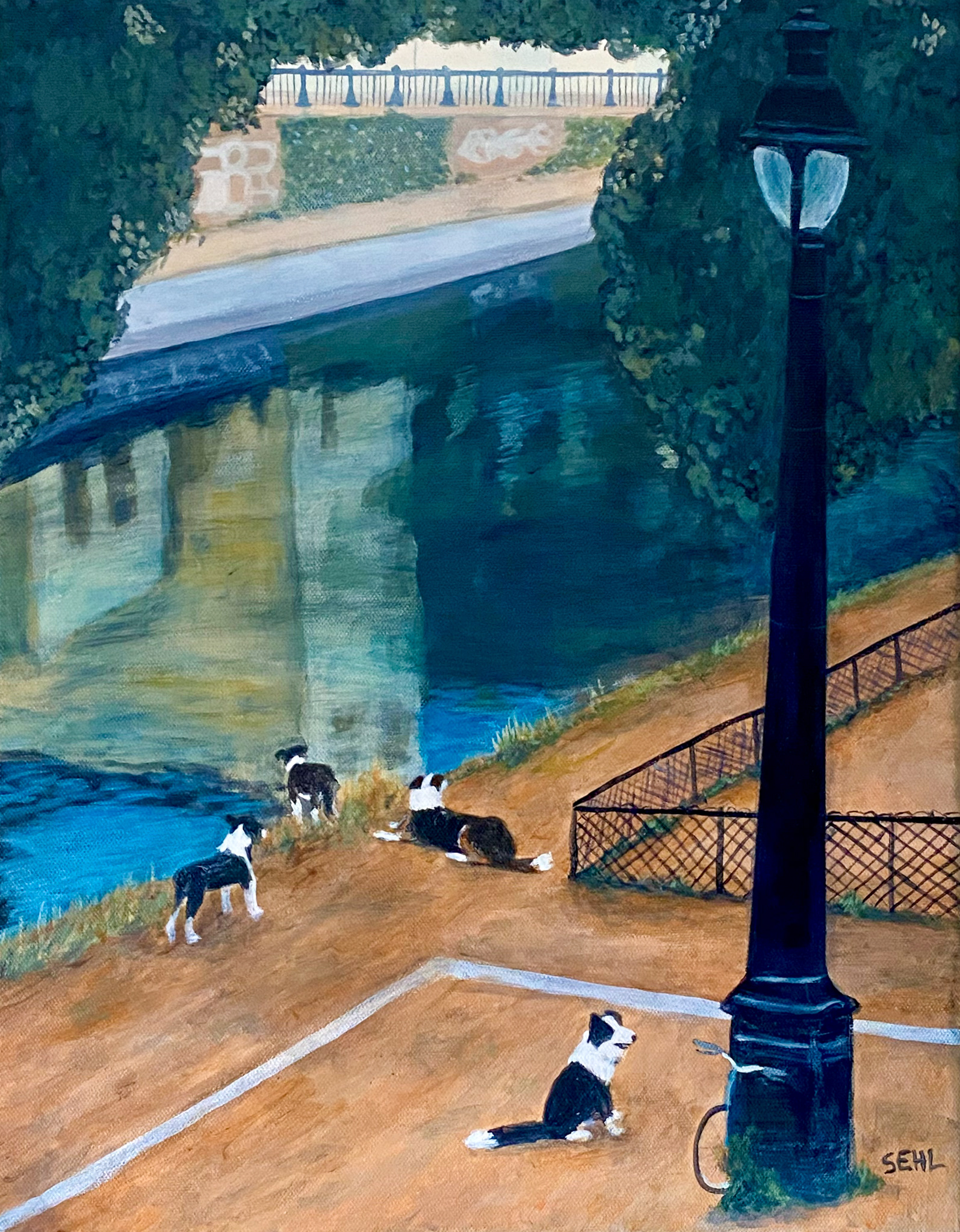River Dogs - Acrylic on canvas 2025