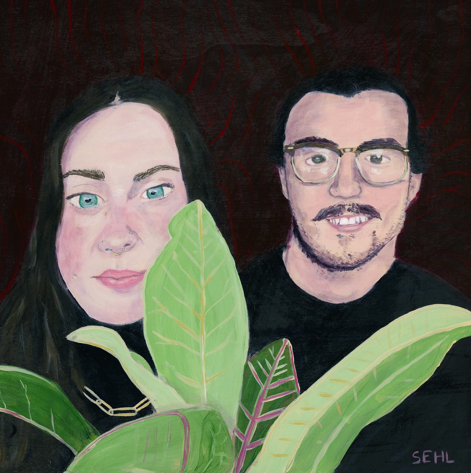Chelsey and Me - Acrylic on wood panel 2025