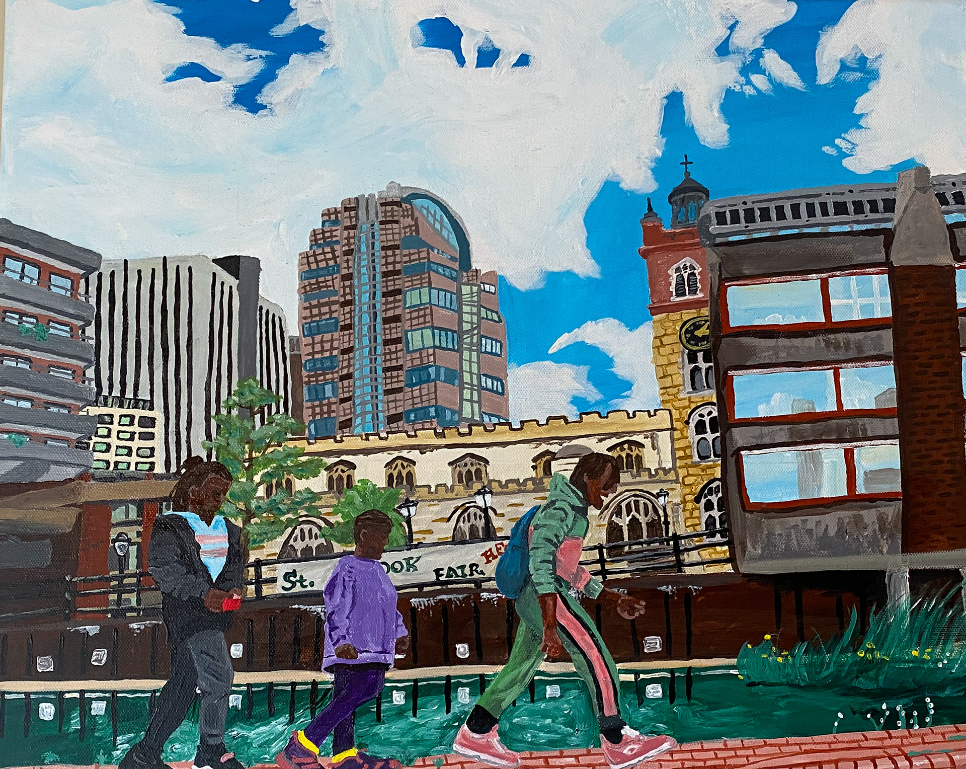Outside The Barbican - Acrylic on canvas 2025
