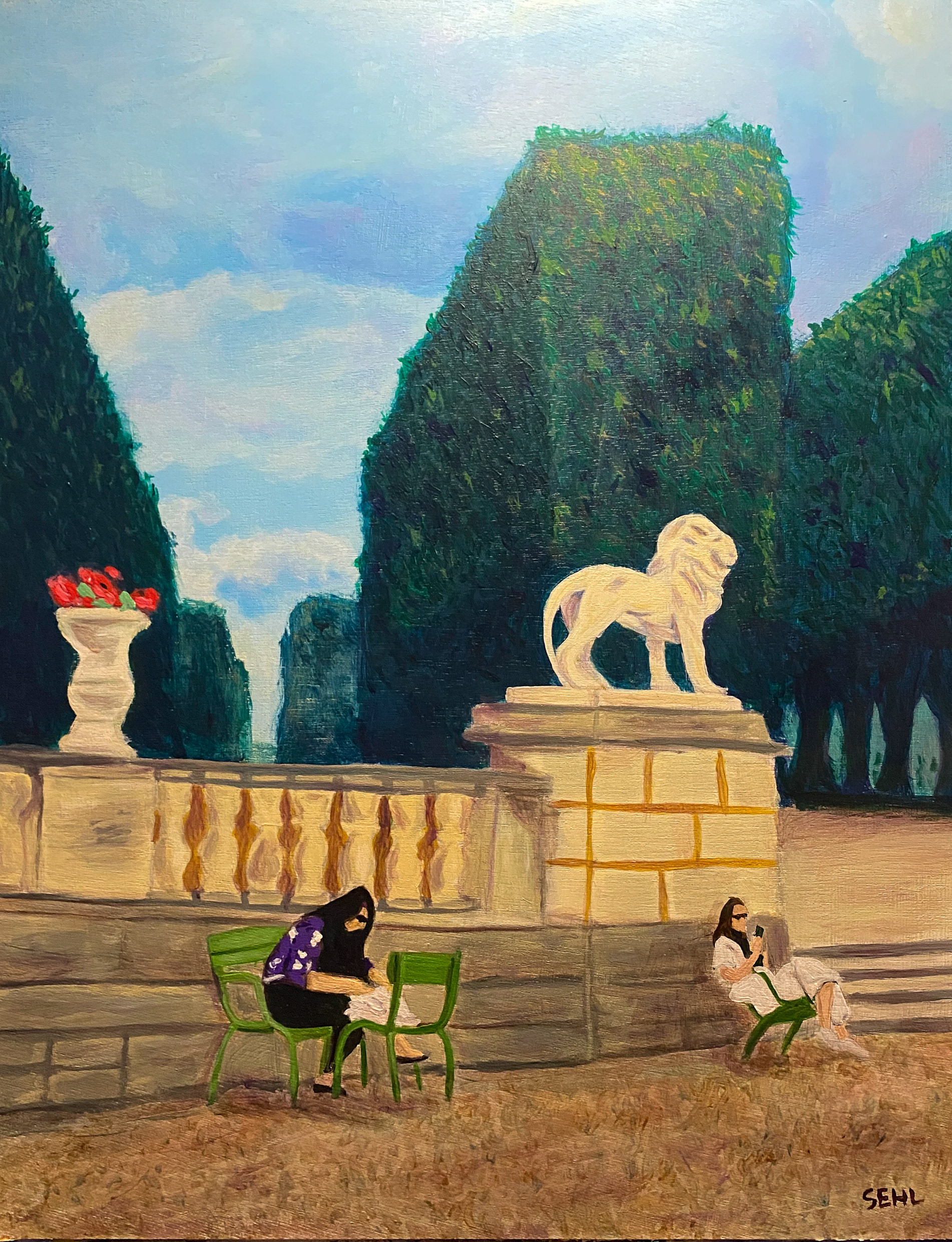 Paris Park 3- Acrylic on board 2025