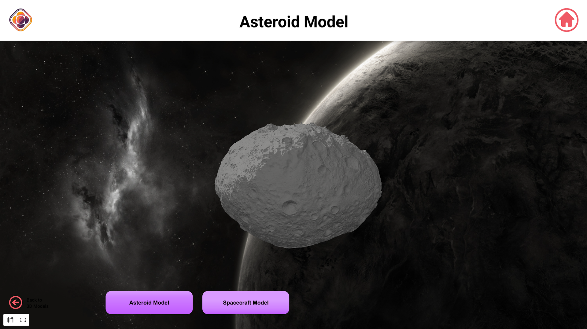 Interactive 3D asteroid model.