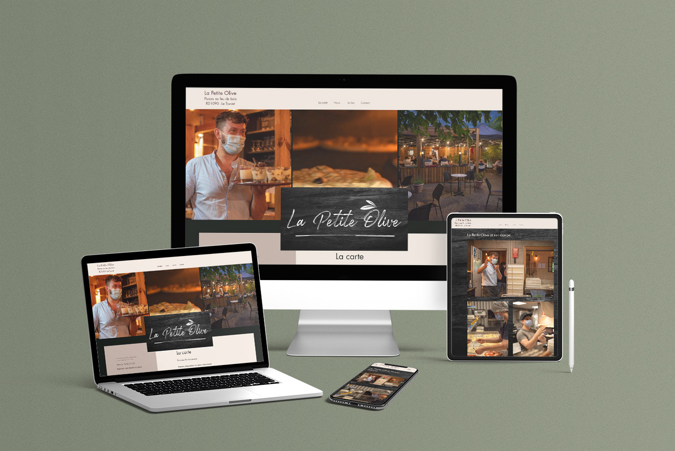 Site Internet de la pizzeria La Petite Olive au Touvet