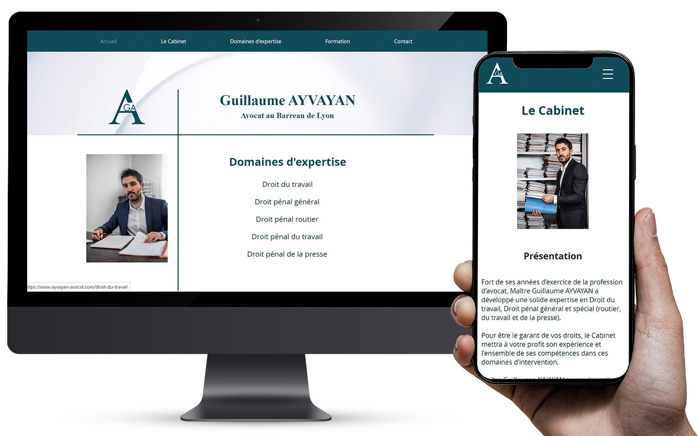Site Internet du cabinet d'avocat de Guillaume Ayvayan