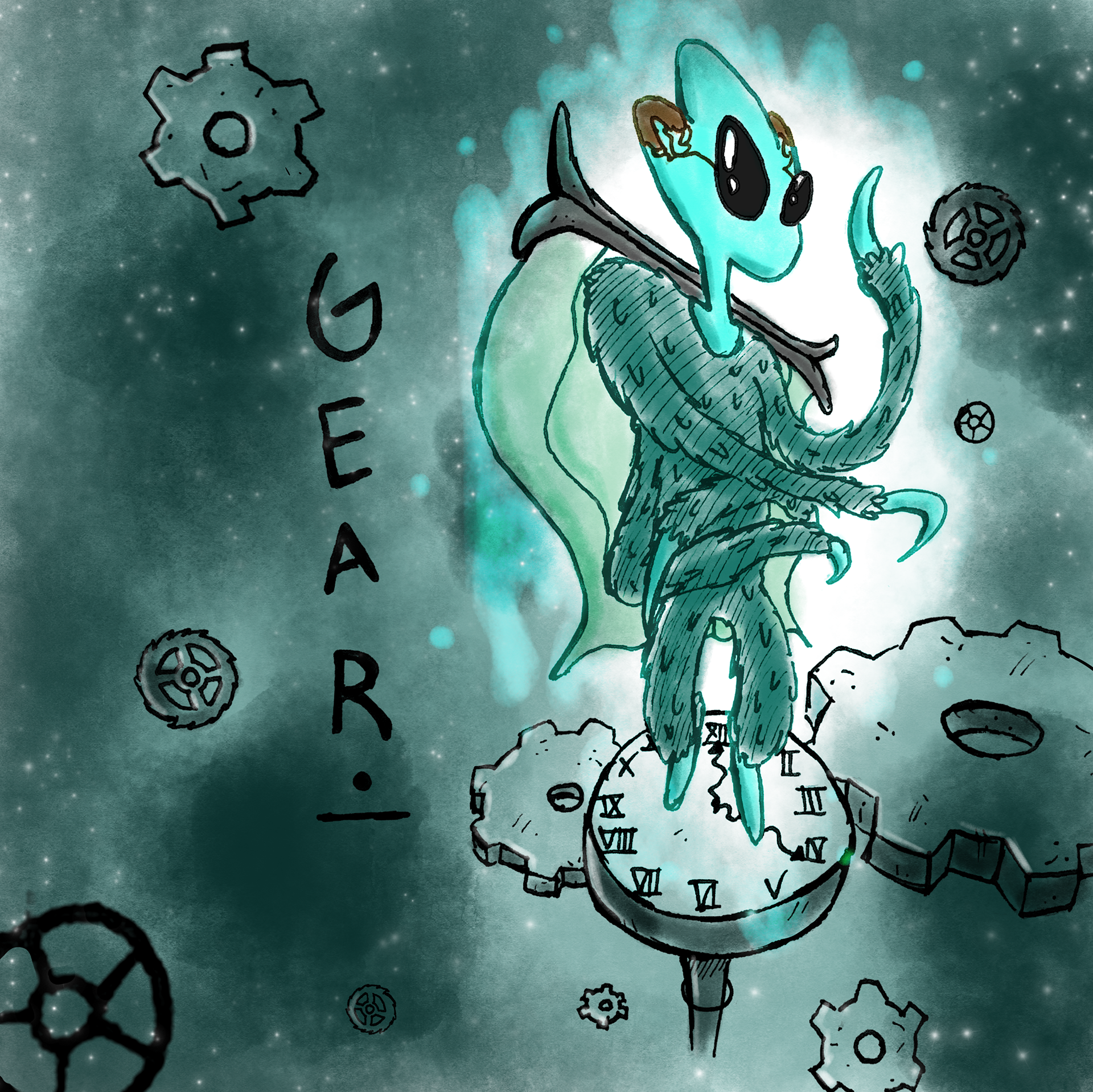 Inktober 2022, Inked with Photoshop Colors Day 30
