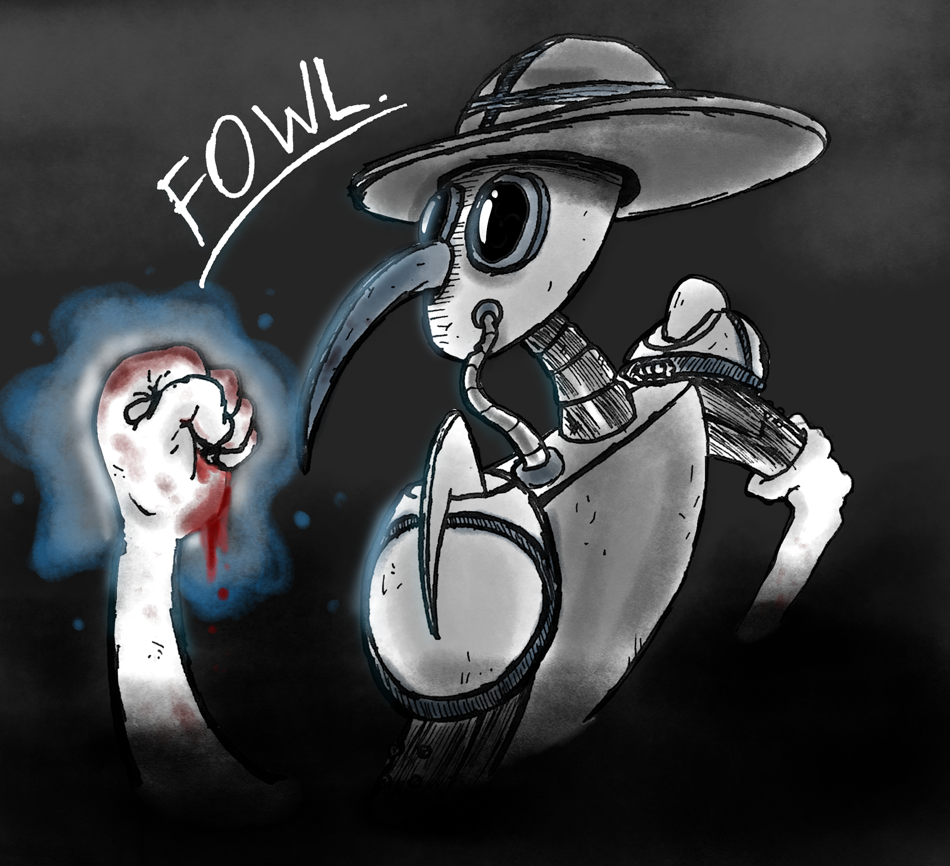 Inktober 2022, Inked with Photoshop Colors Day 16