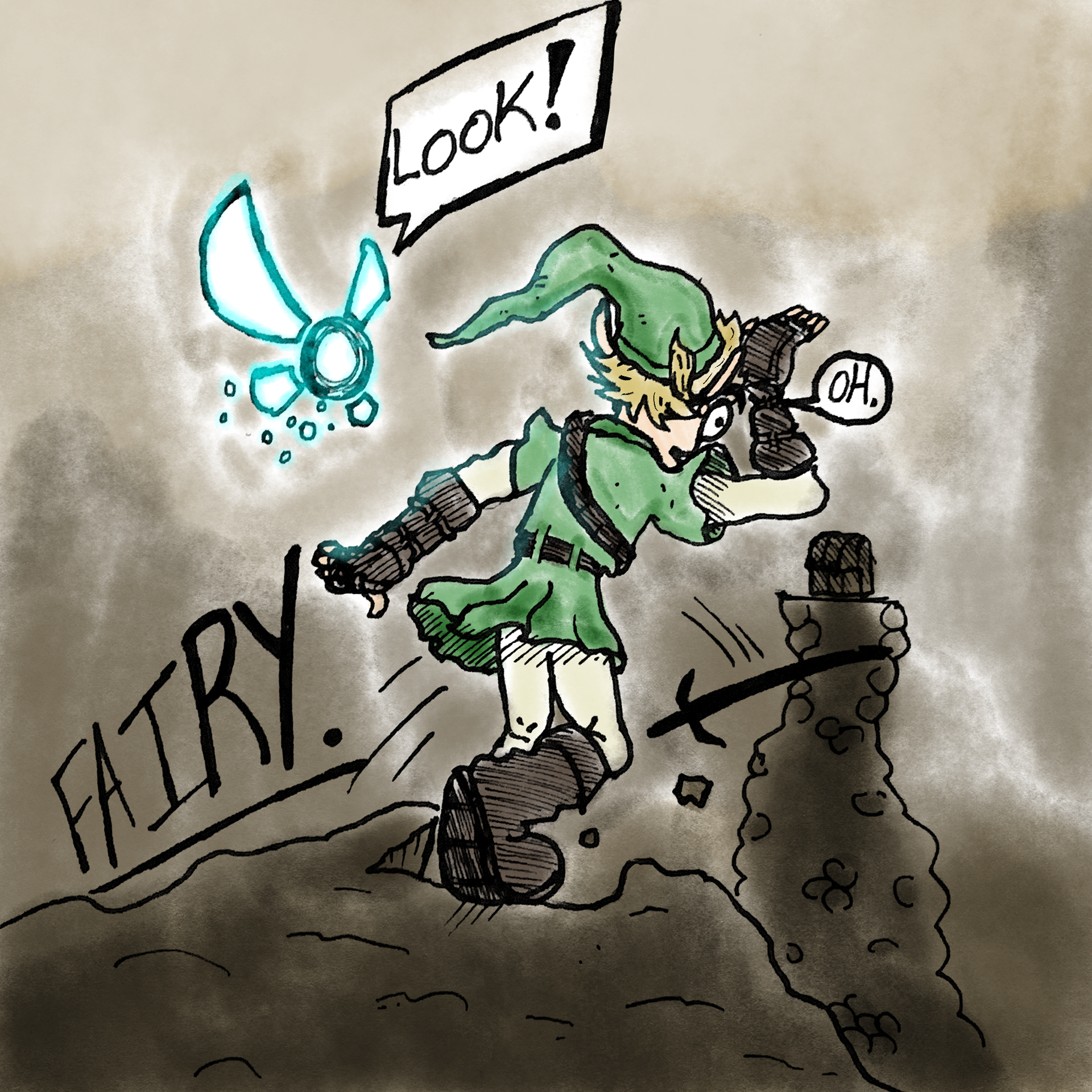 Inktober 2022, Inked with Photoshop Colors Day 24
