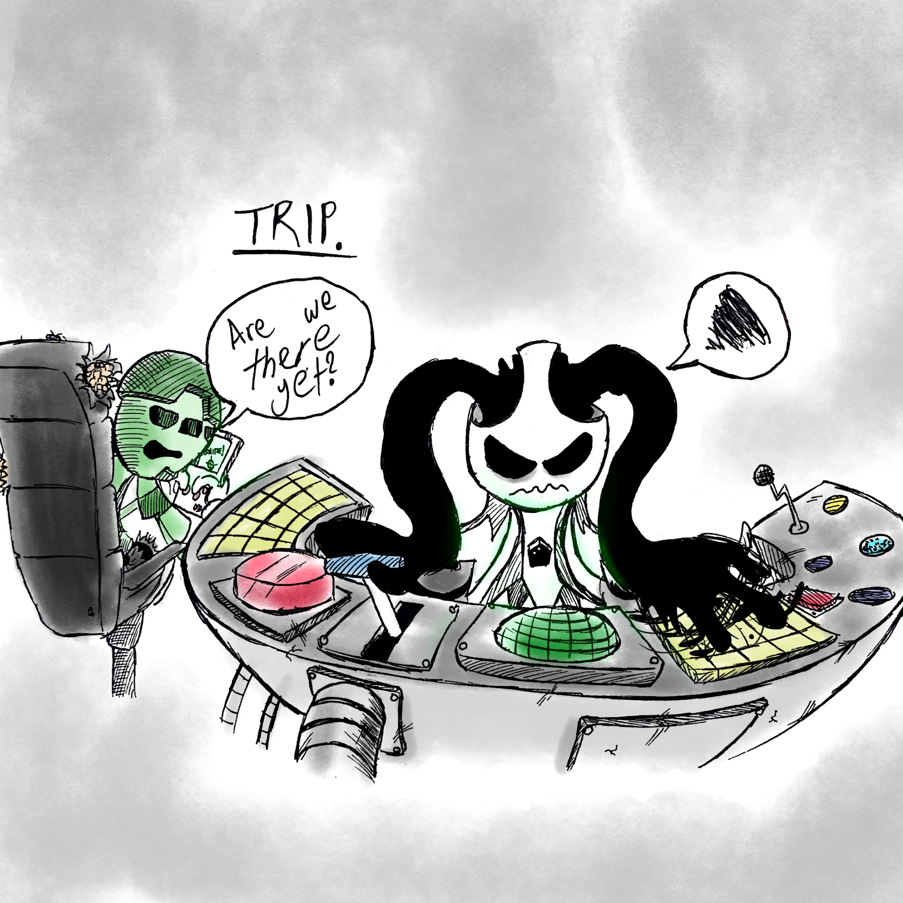 Inktober 2022, Inked with Photoshop Colors Day 7