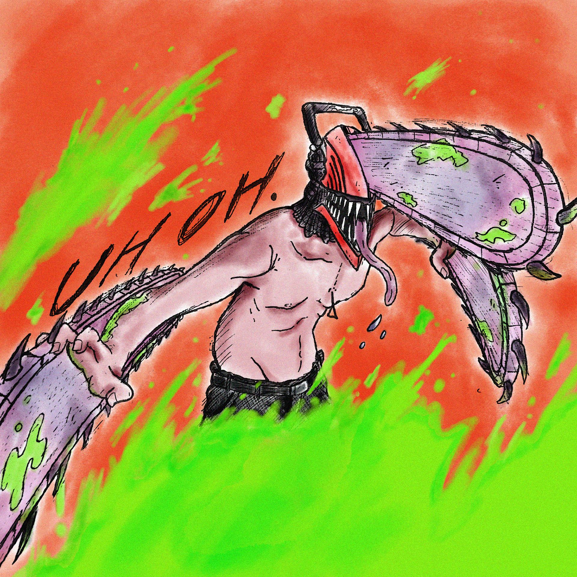 Inktober 2022, Inked with Photoshop Colors Day 29