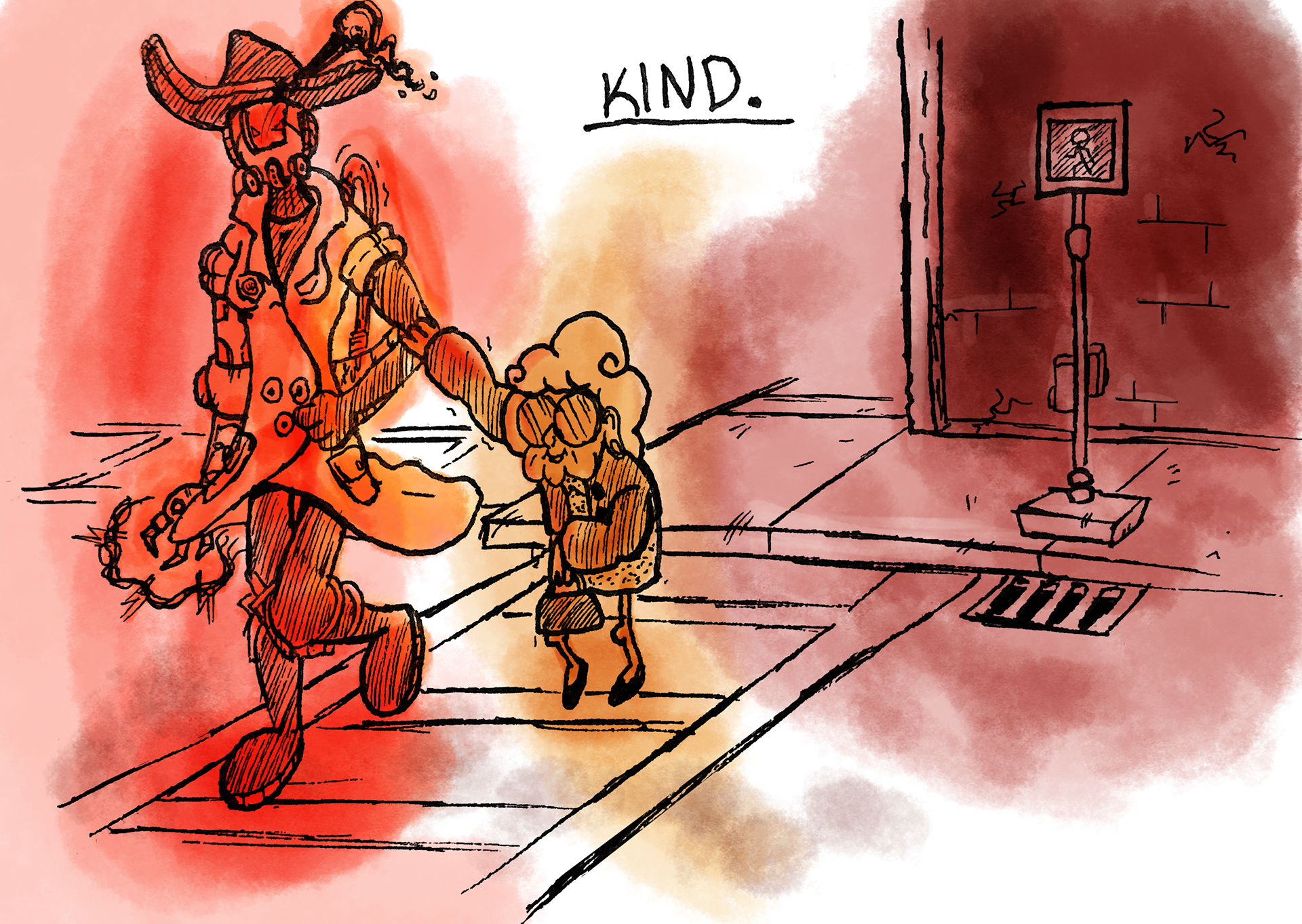 Inktober 2022, Inked with Photoshop Colors Day 13