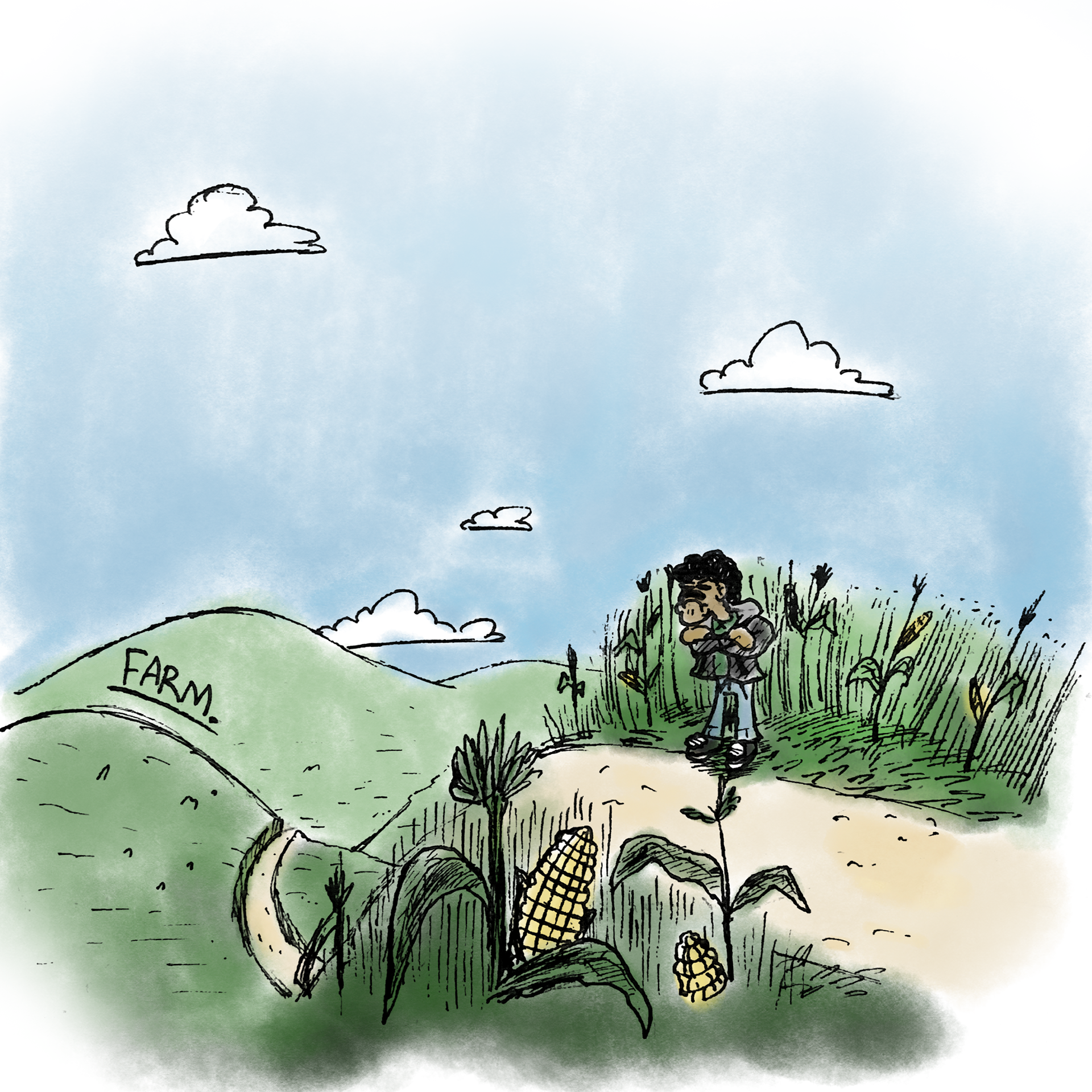 Inktober 2022, Inked with Photoshop Colors Day 31