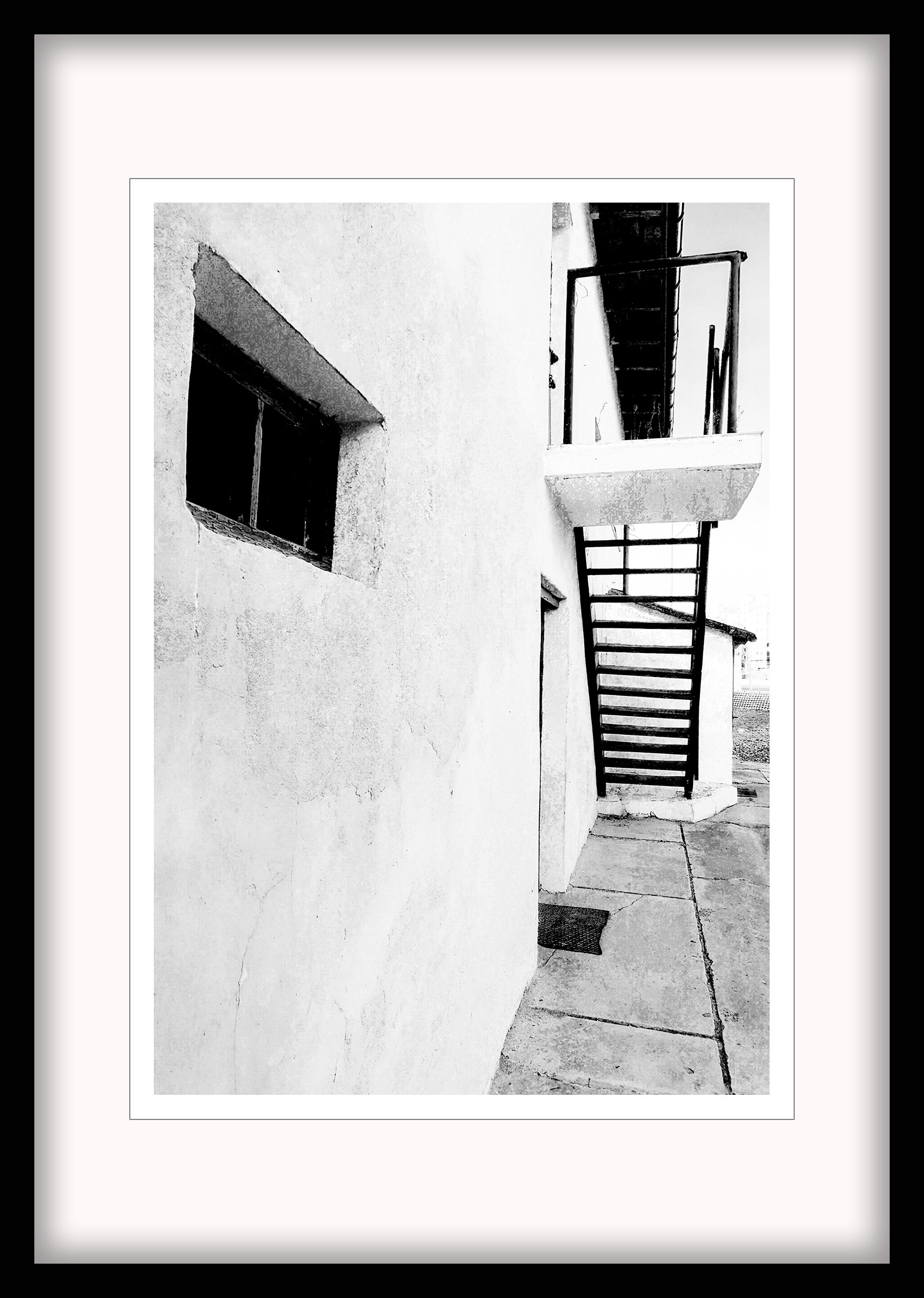 SCHODY fotografia 38x55cm; passe-partout; rama alu 57x80cm