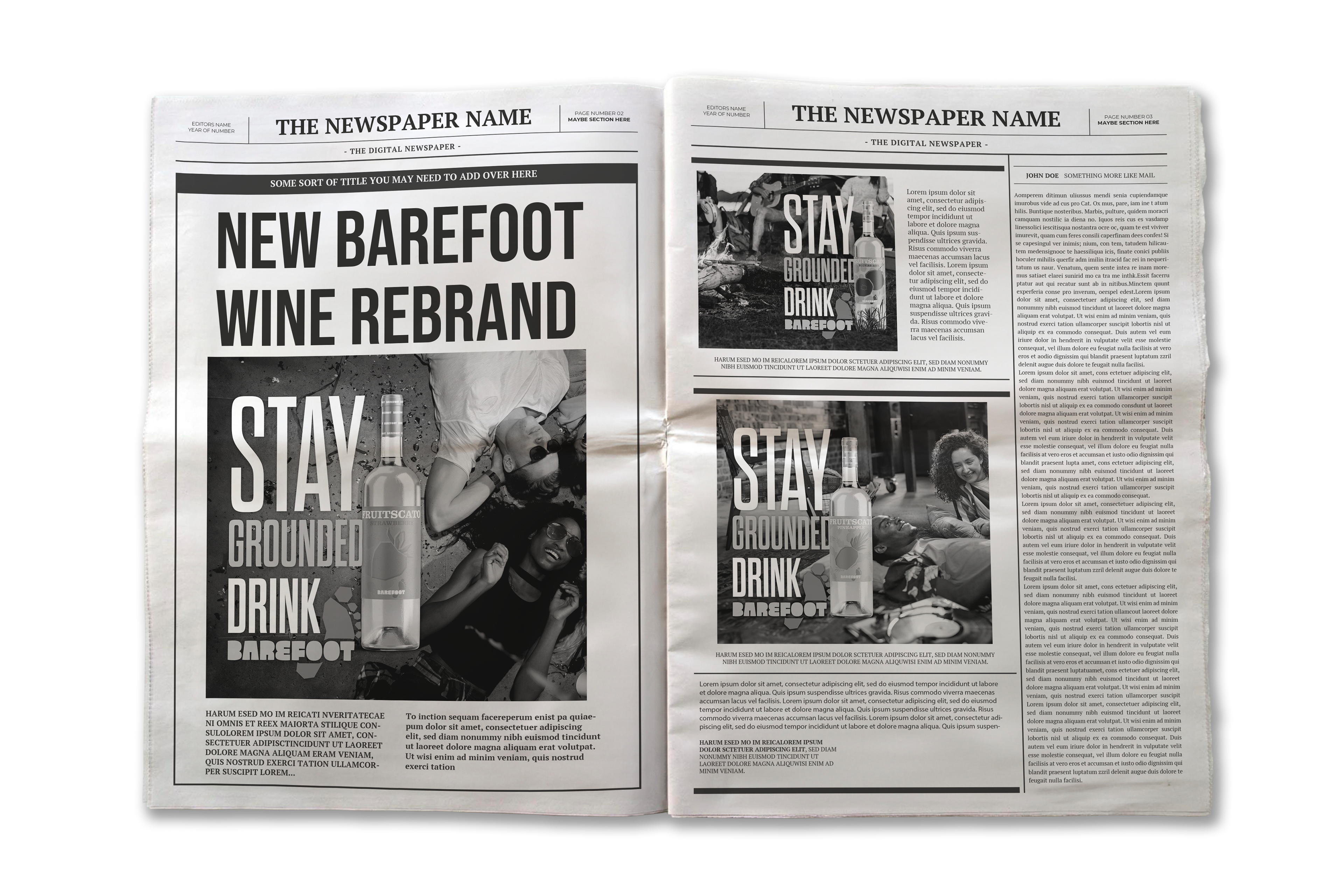Barefoot Wine Black & White Ad