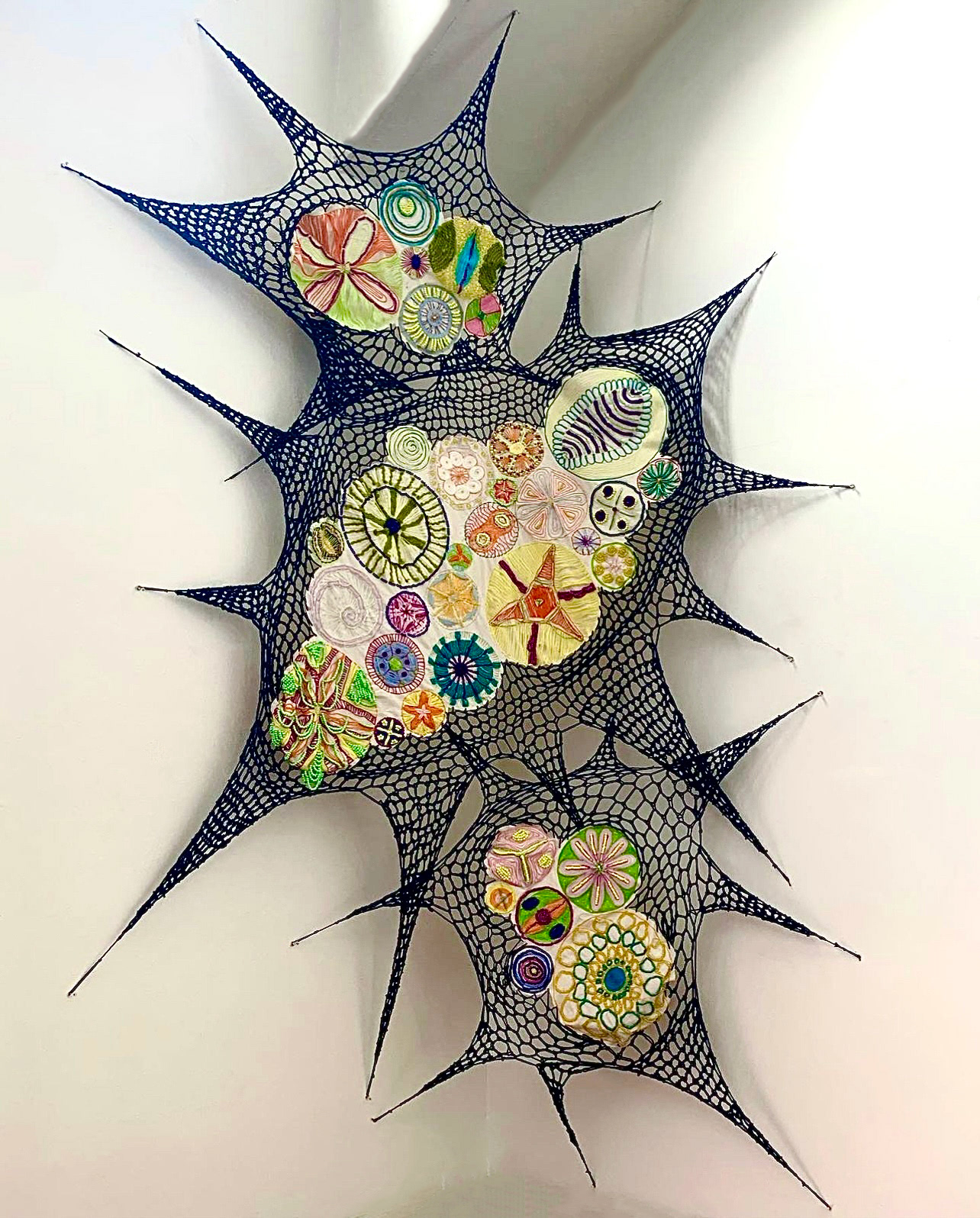 Diatoms, Mixed Media Fiber, 72 x 36 in