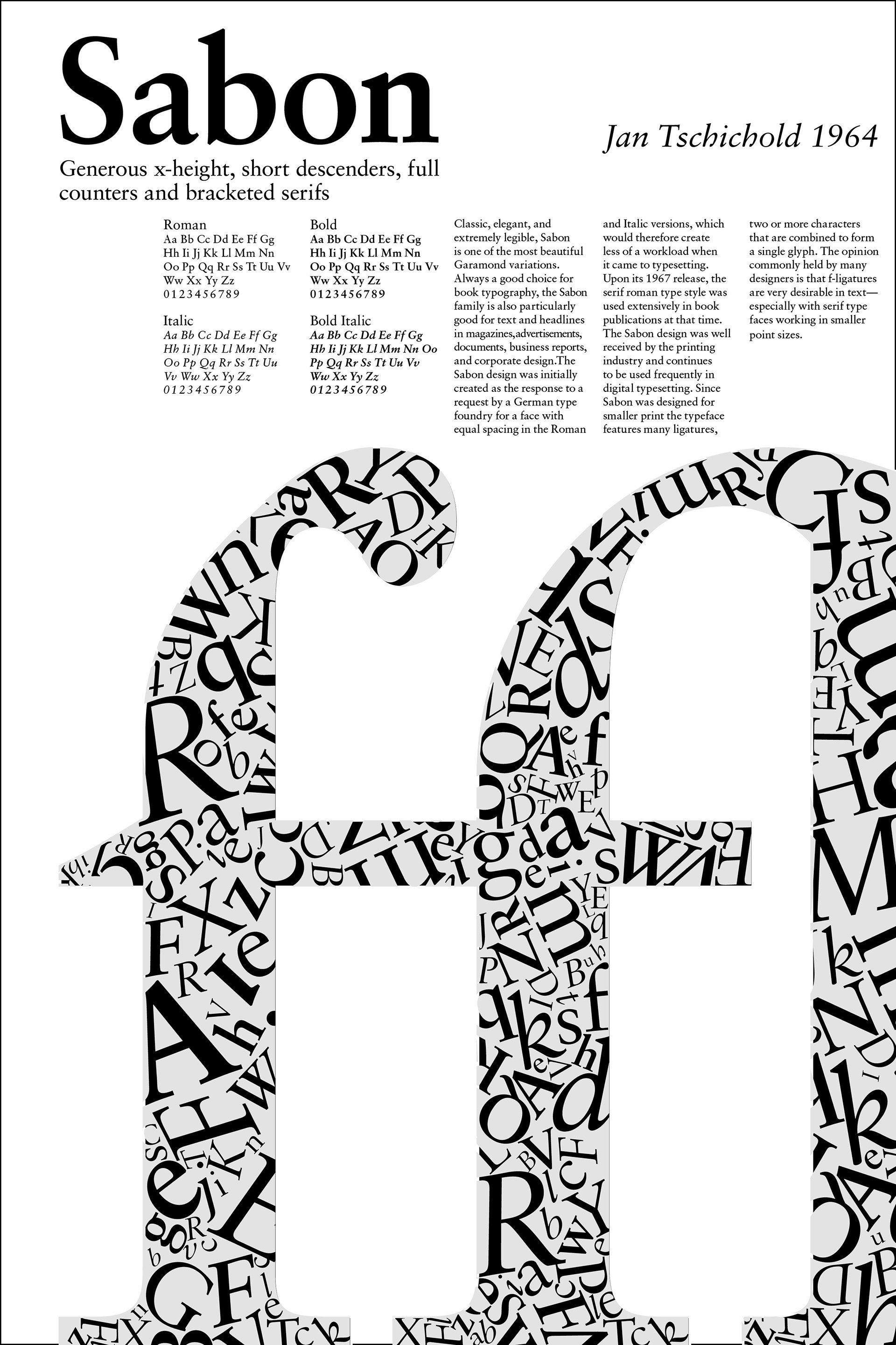 Type Specimen Poster, Indesign, 11 x 17 in