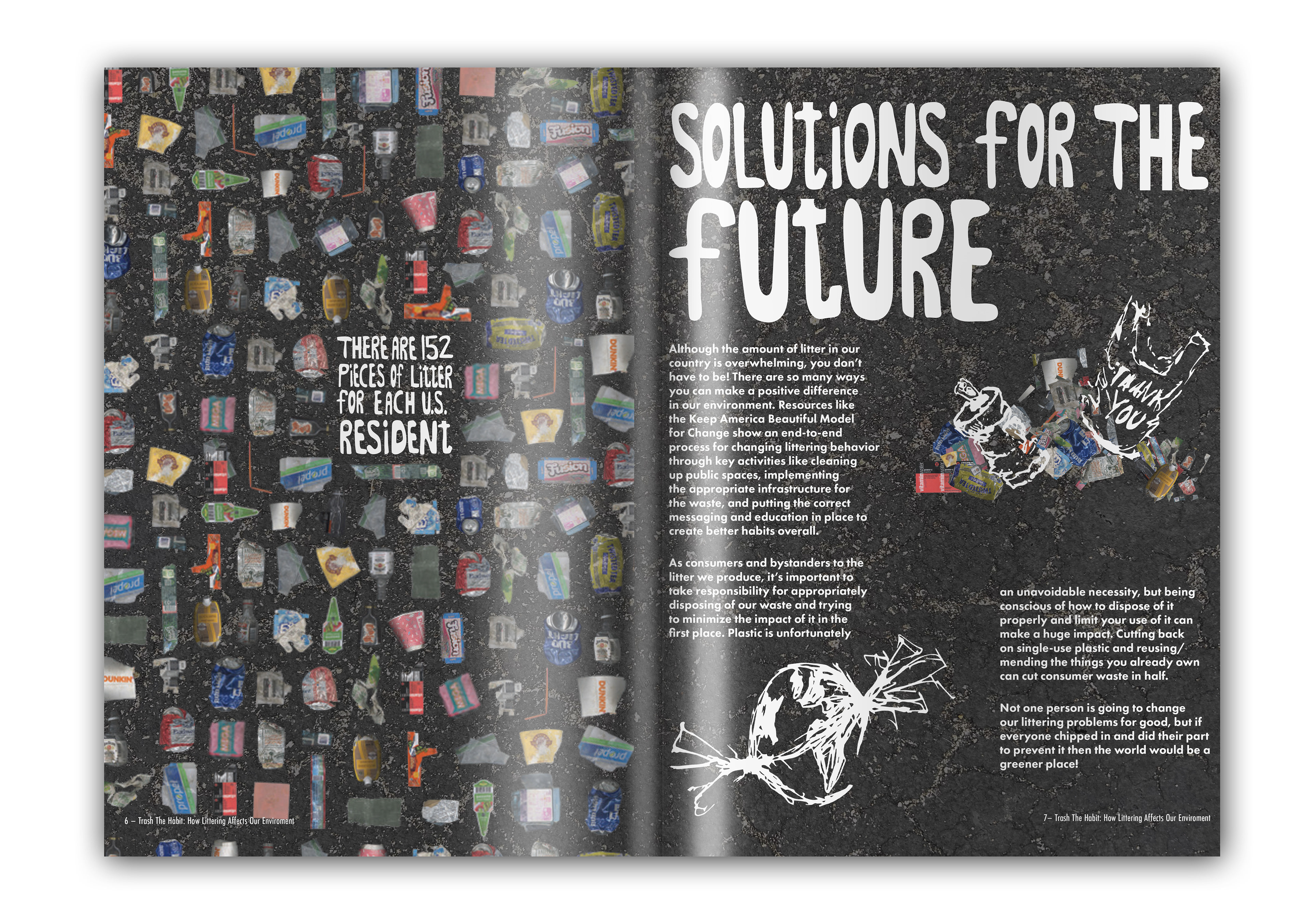 Spreads 5 & 6, Photoshop, Indesign, Illustration, 8.5 x 11 in