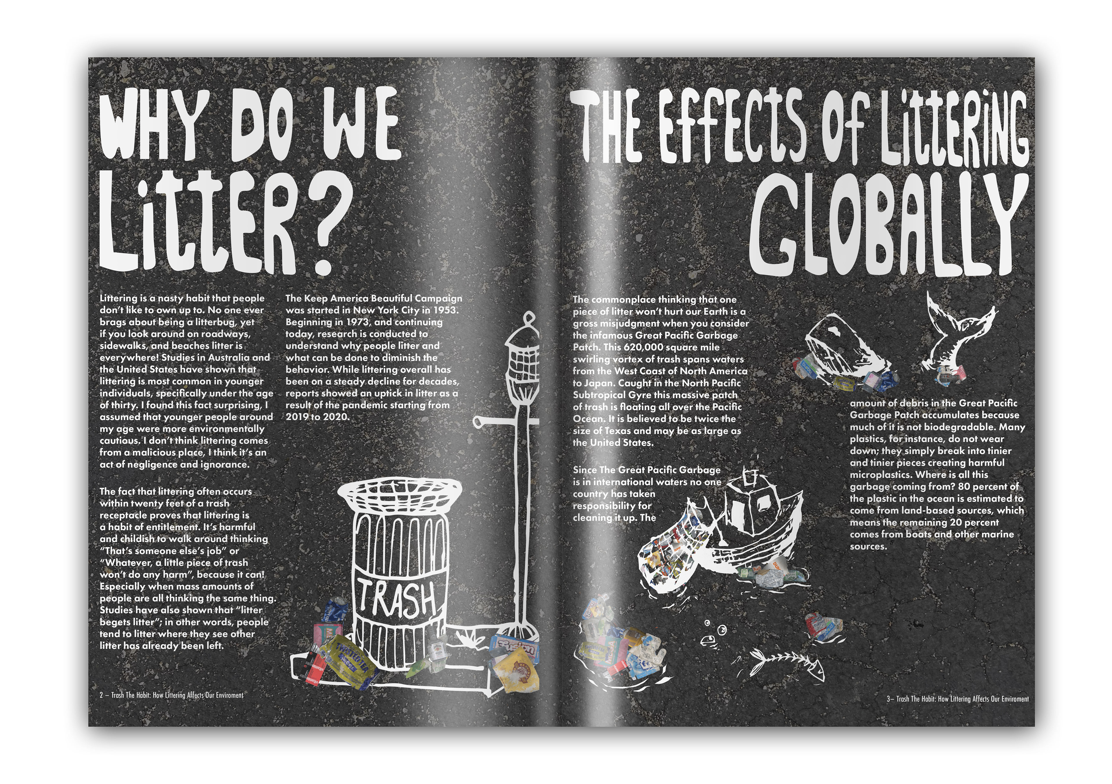 Spreads 1 & 2, Photoshop, Indesign, Illustration, 8.5 x 11 in