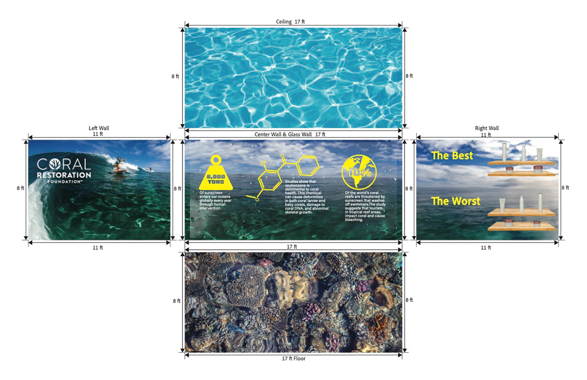 Coral Restoration Foundation PSA Traveling Exhibit, Indesign, Photoshop, 17 x 11 x 8 ft