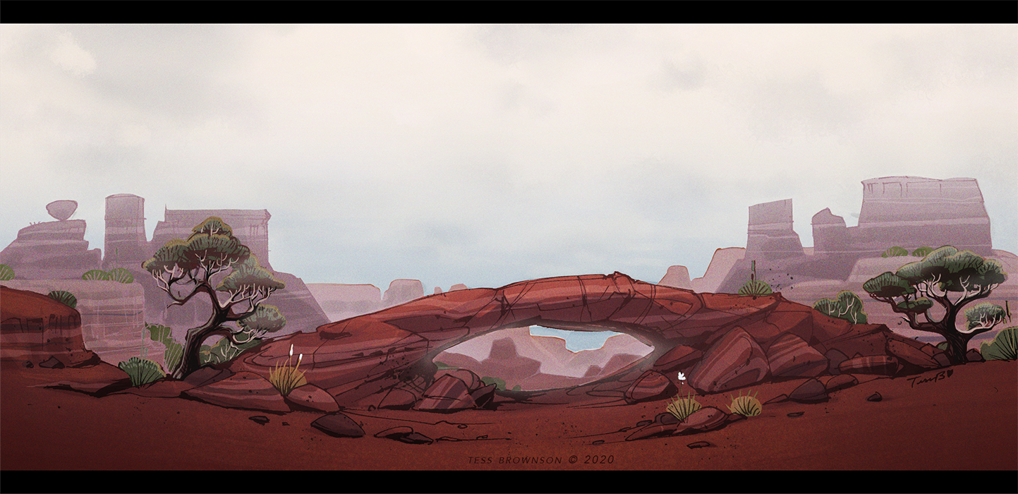 Foggy: Desert Arches Scene