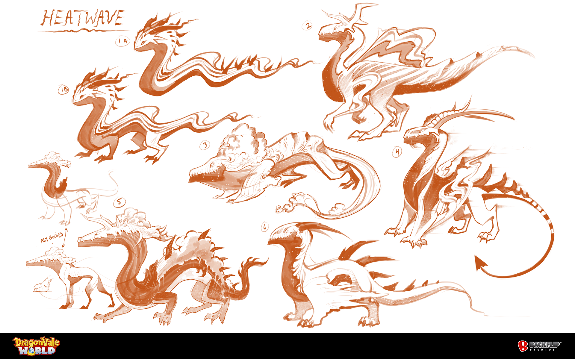 A sheet of Dust Storm Dragon Concepts. I was using the prompt "Heatwave" before officially landing on "Dust Storm".