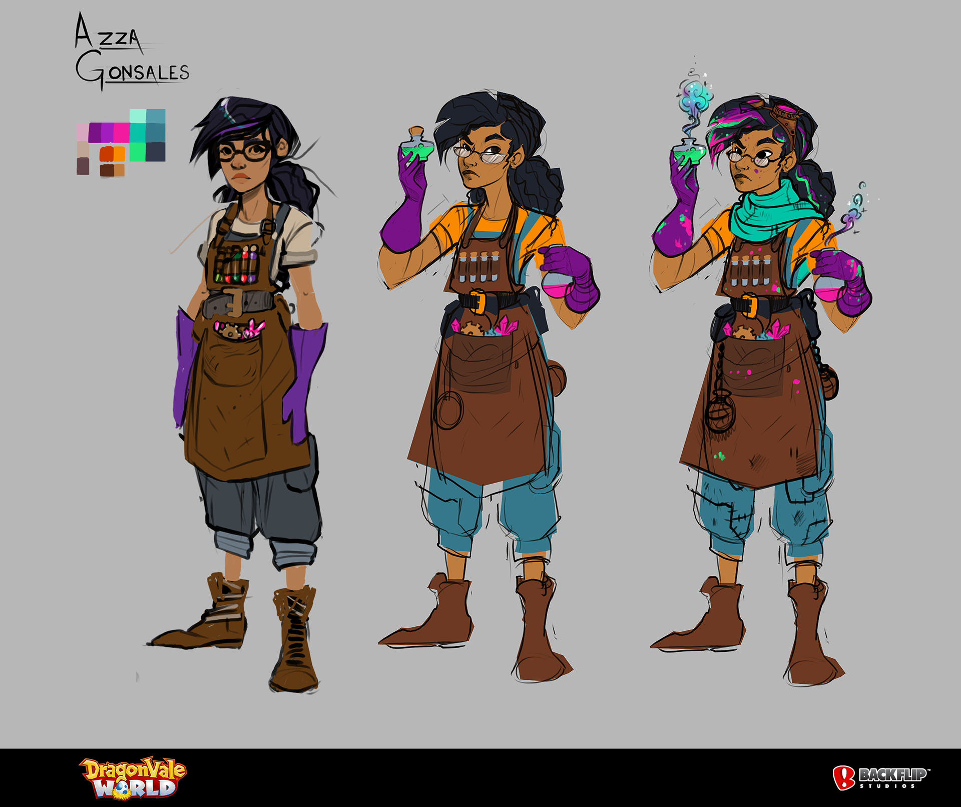 Once a look was established, I reposed her slightly and decided on a colorful pallet.