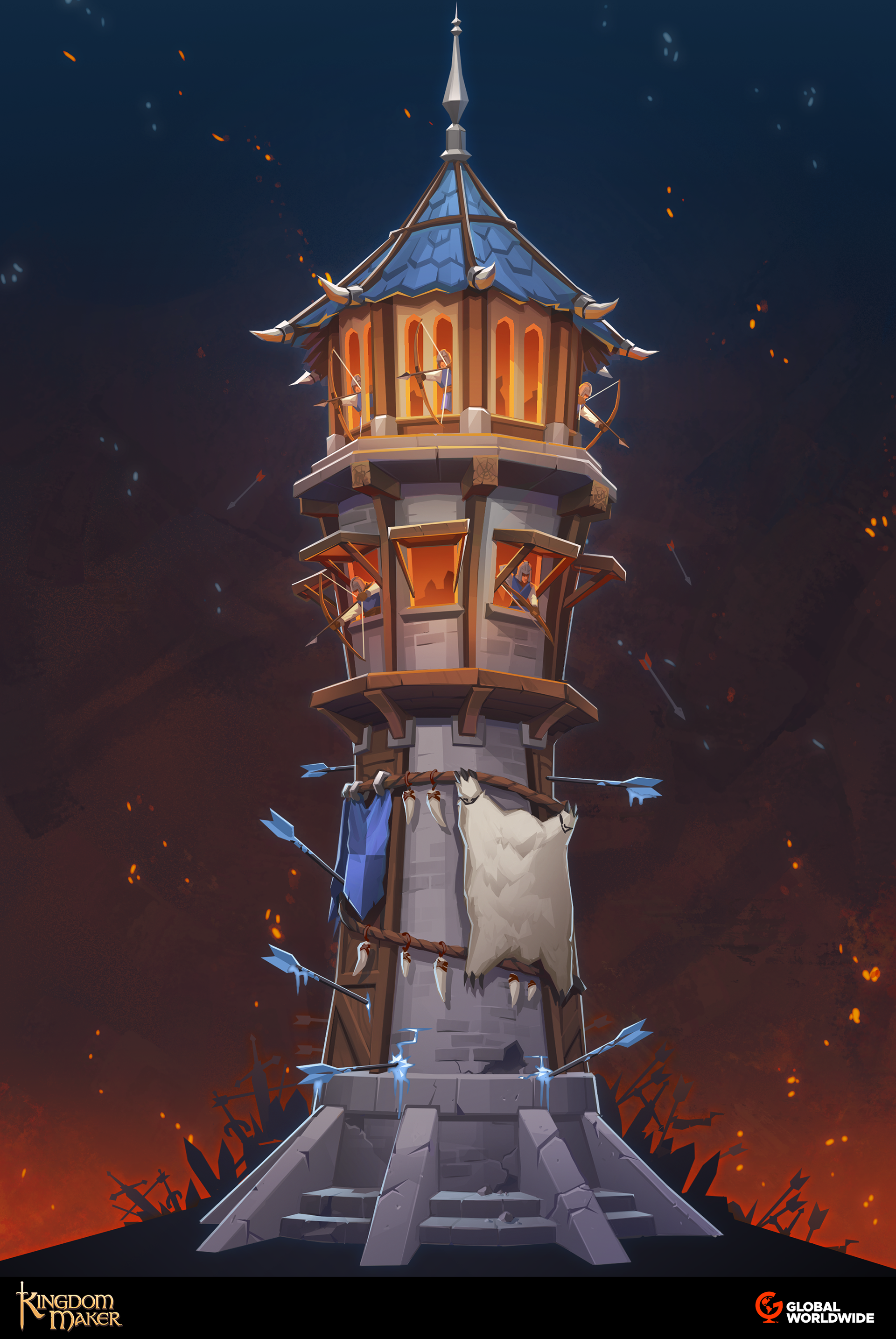 Final key art illustration for the Defensive Outpost