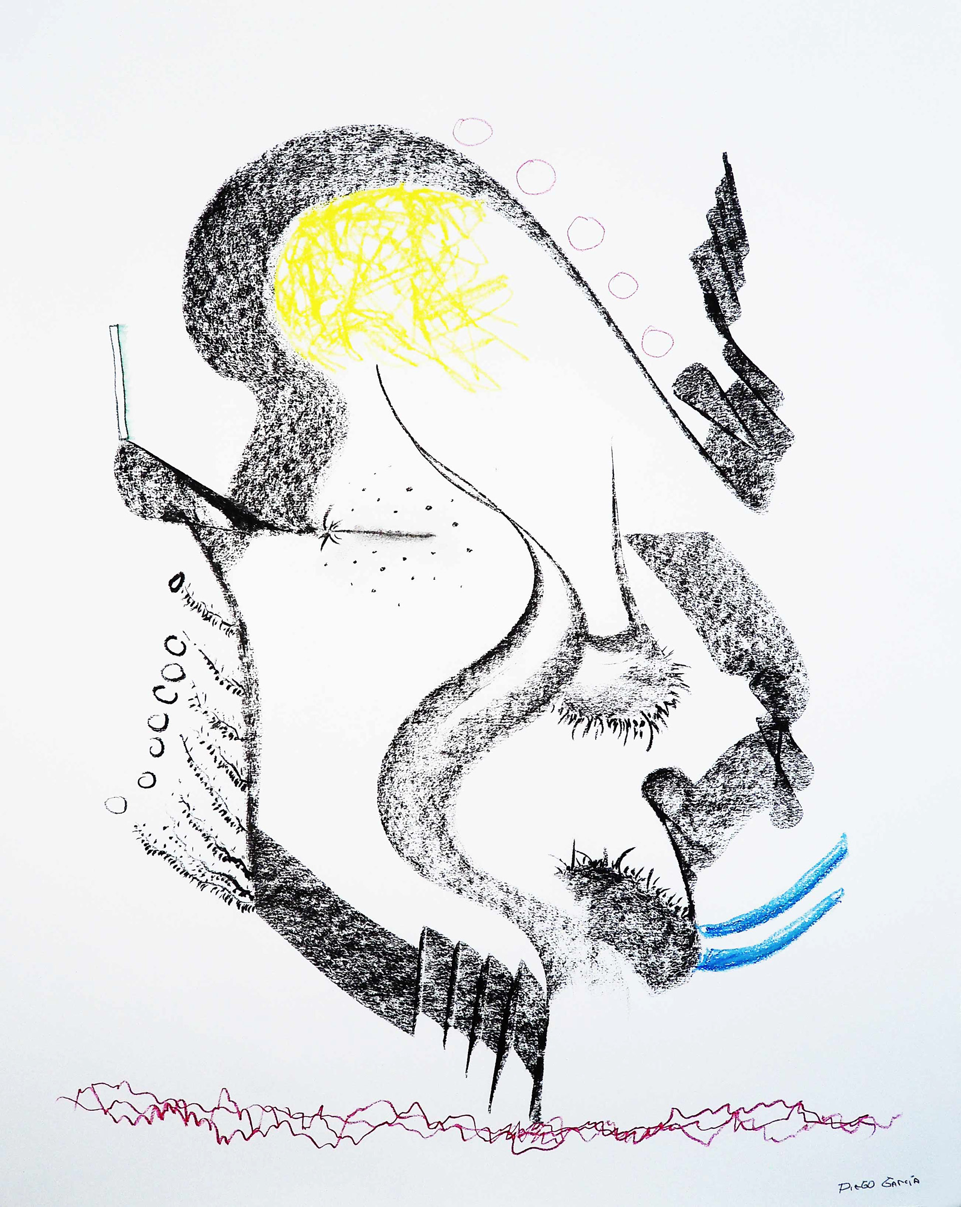 navegantes, 2013. carboncillo, lápices y pastel sobre papel 50 x 65 cm.