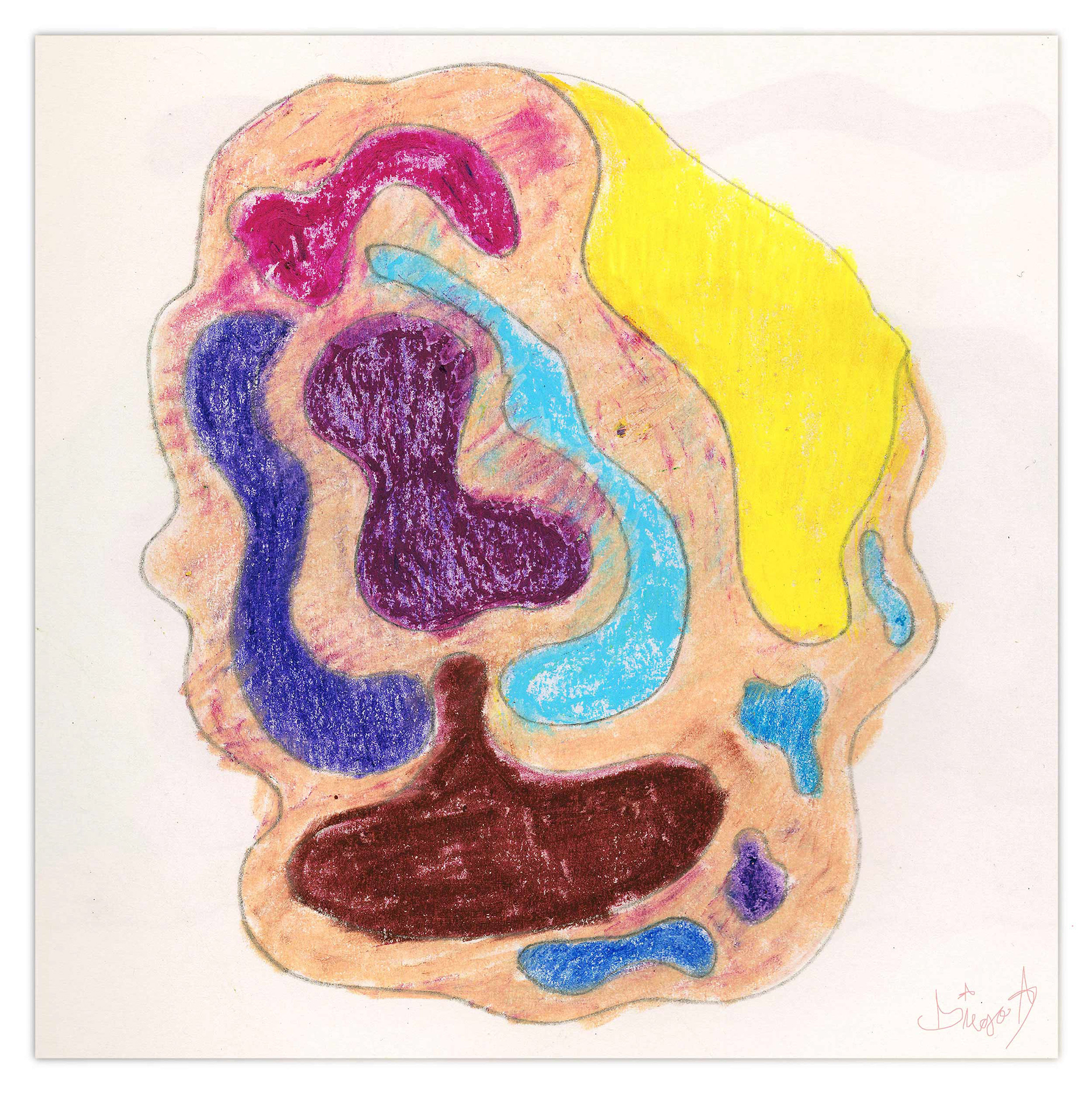 cúmulus nr. 6, 2023. arte autómata. crayón sobre papel. 22 x 25 cm.