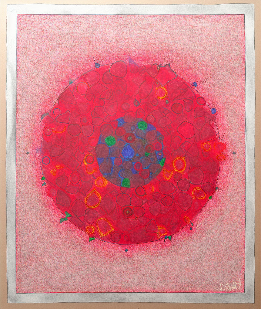 rubedo nr. 6, 2024. témpera, crayón y lápices sobre papel. 44.6 x 56.5 cm.