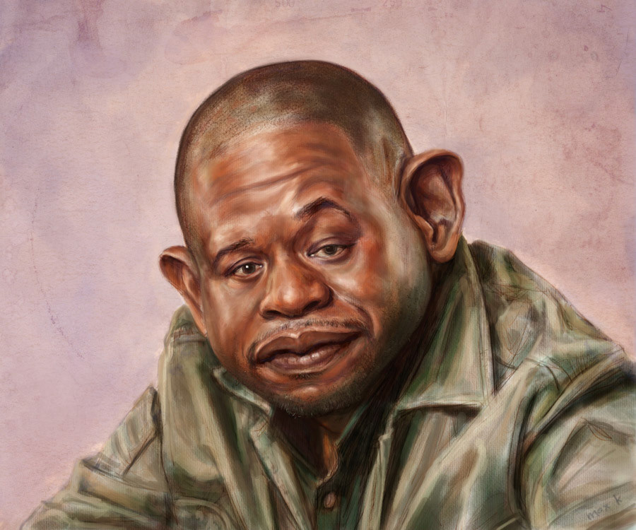 Forest Whitaker caricature - digital paint
