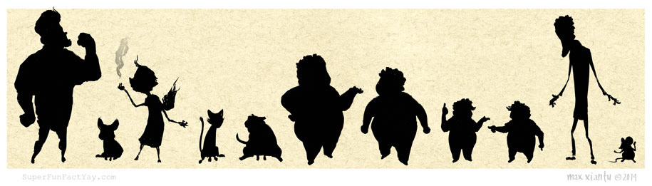 Super Fun Fact Yay - character lineup - digital ink