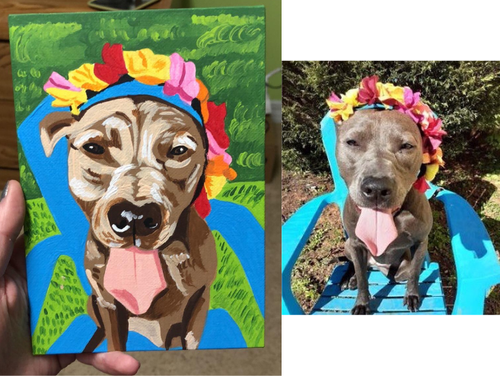 Flower on 5x7 flat canvas