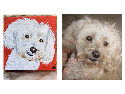 Peyton on 4x4 wrapped canvas ornament