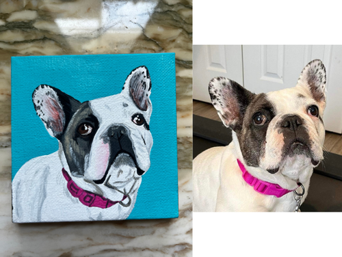 Zoe on 4x4 wrapped canvas ornament