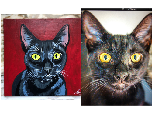 Bagheera on 8x8 flat canvas