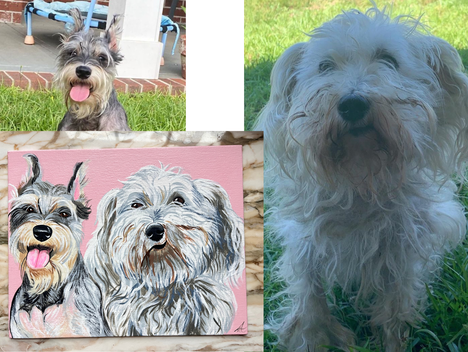 Lucy & Lola on 8x10 flat canvas