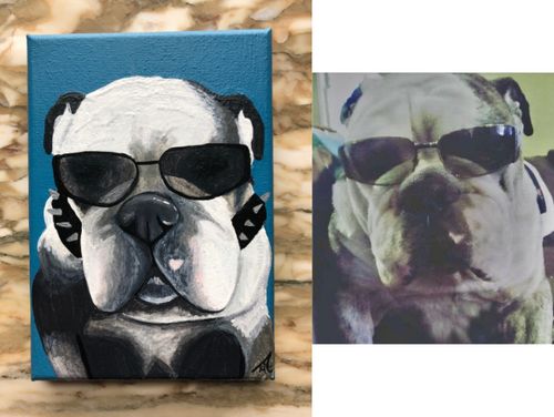 Chunky on 5x7 wrapped canvas