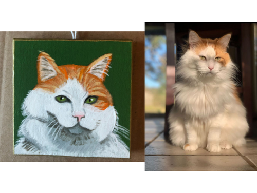 Alda on 4x4 wrapped canvas ornament