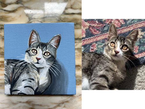 Bonnie on 4x4 wrapped canvas ornament