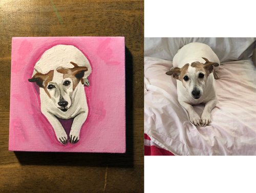 June Bug on 4x4 wrapped canvas ornament