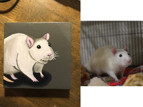 Beelze on 4x4 wrapped canvas ornament