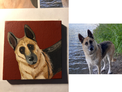 Bruce on 4x4 wrapped ornament